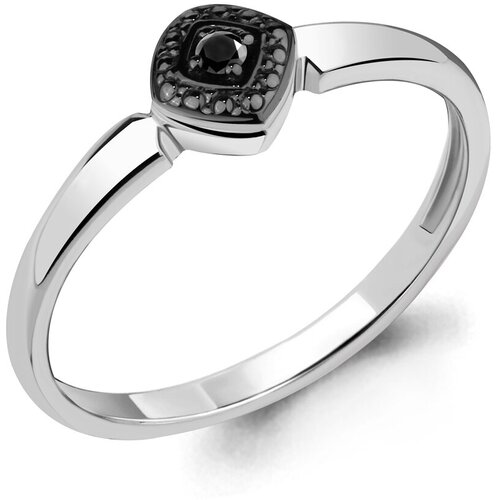Кольцо Diamant online, белое золото, 585 проба, бриллиант, размер 19, черный