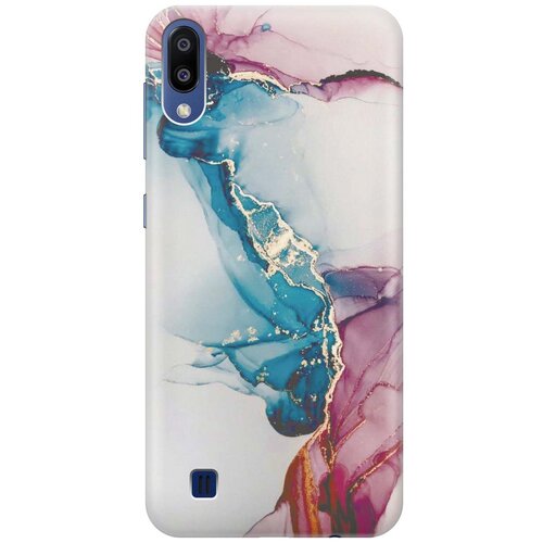 фото Re:paчехол - накладка artcolor для samsung galaxy m10 с принтом "сине-розовый мрамор"