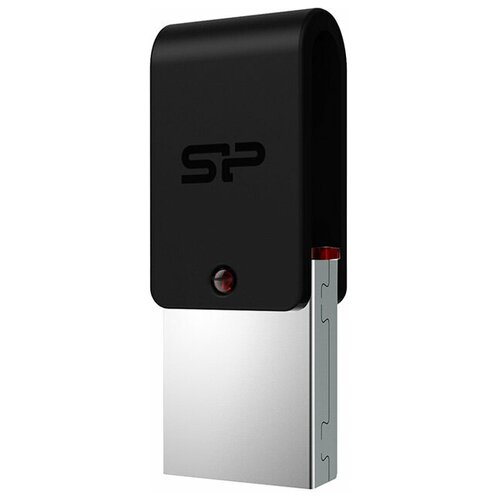 Флешка Silicon Power Mobile X31 16 ГБ, 1 шт., серебристый/черный
