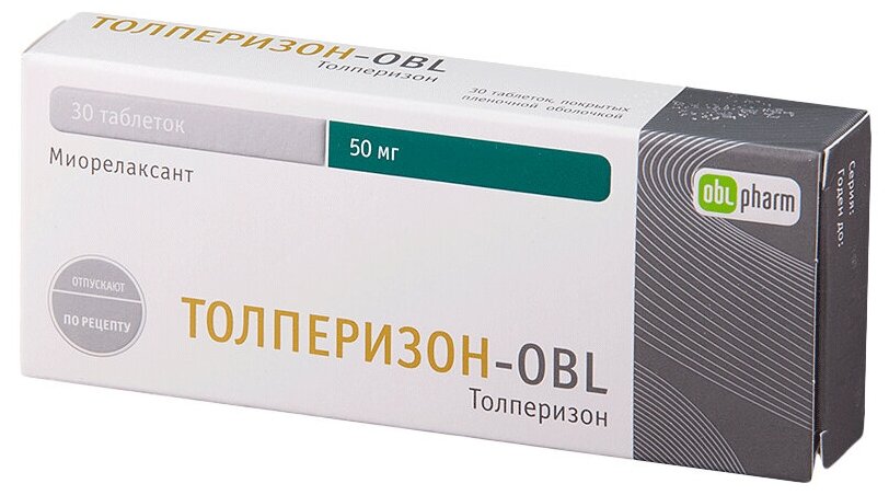 Толперизон-OBL таб. п/о плен., 50 мг, 30 шт.