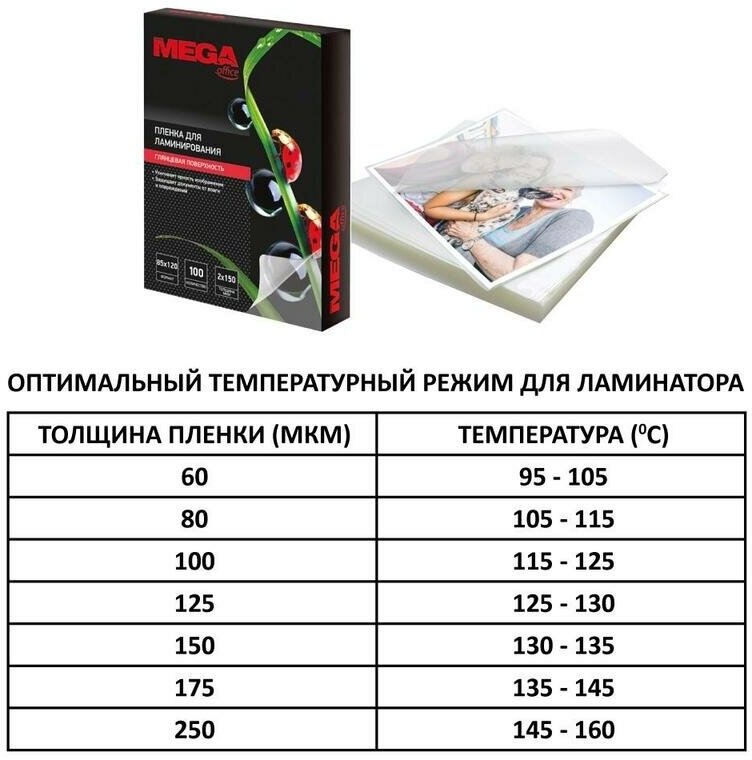 Пленка для ламинирования ProMega Office 125мкм А3 (303x426мм) глянцевая 100