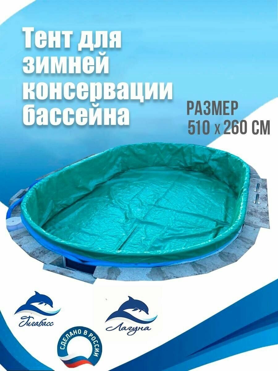Тент для зимней консервации бассейна, овальный 510 х 260 см