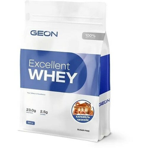 Протеин GEON Excellent Whey, 920 гр., карамель-чизкейк протеин geon excellent whey 920 гр банан