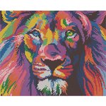 Вышивка бисером картины Радужный лев 24*30см - изображение