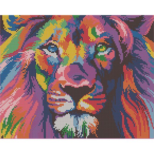Алмазная мозаика картина Радужный лев 35*43,5см