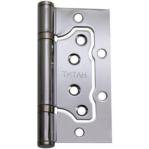 Петли дверные (2 шт) Титан 100x75x2.5 мм CP Блестящий хром (без вреза, накладные на левые и правые двери)