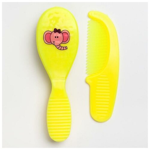 Расчёска детская массажная щётка для волос, от 0 мес, цвет желтый
