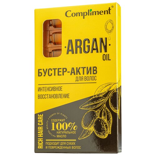 Rich Hair Care Бустер-актив для волос Интенсивное восстановление ARGAN OIL, 8х5 мл compliment эликсир уход для волос интенсивное восстановление argan oil rich hair care 125 мл