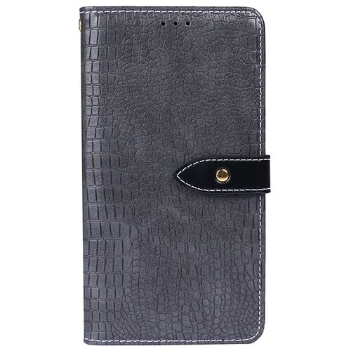 фото Чехол-книжка mypads для moto g9 plus / motorola moto g9 plus с фактурной прошивкой рельефа кожи крокодила с застежкой и визитницей серый