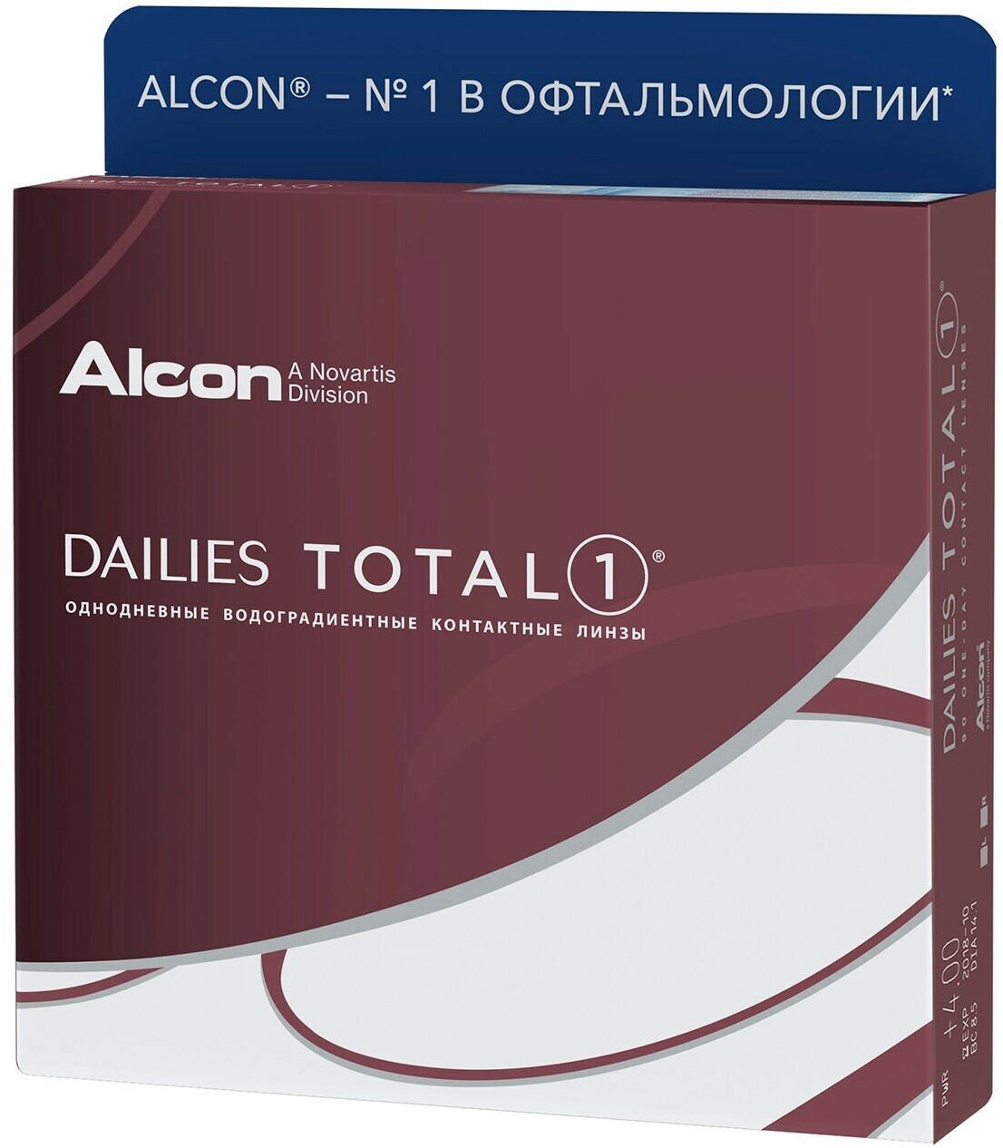 Контактные линзы Alcon, Dailies Total 1, Однодневные, -12,00 / 14,1 / 8,5 / 90 шт.