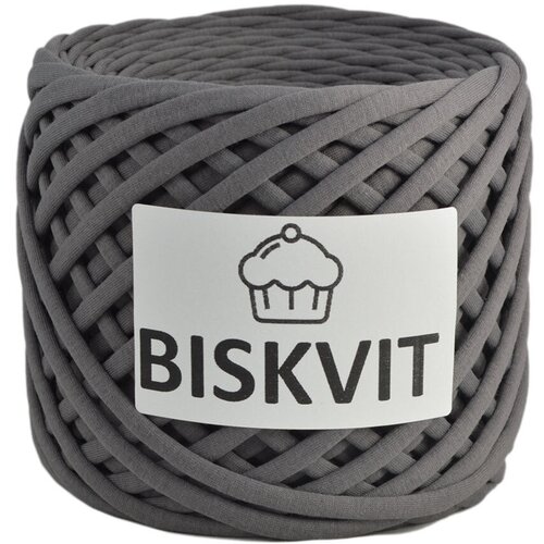 Трикотажная пряжа BISKVIT, (Графит), 100% хлопок, 330г, 100м
