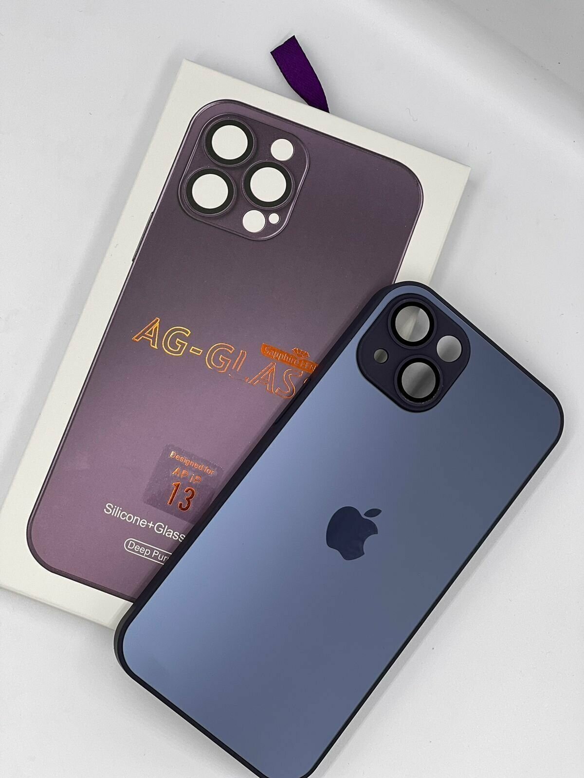 (AG) Чехол матовый IPhone 13 фиолетовый с защитой на линзах - фотография № 8