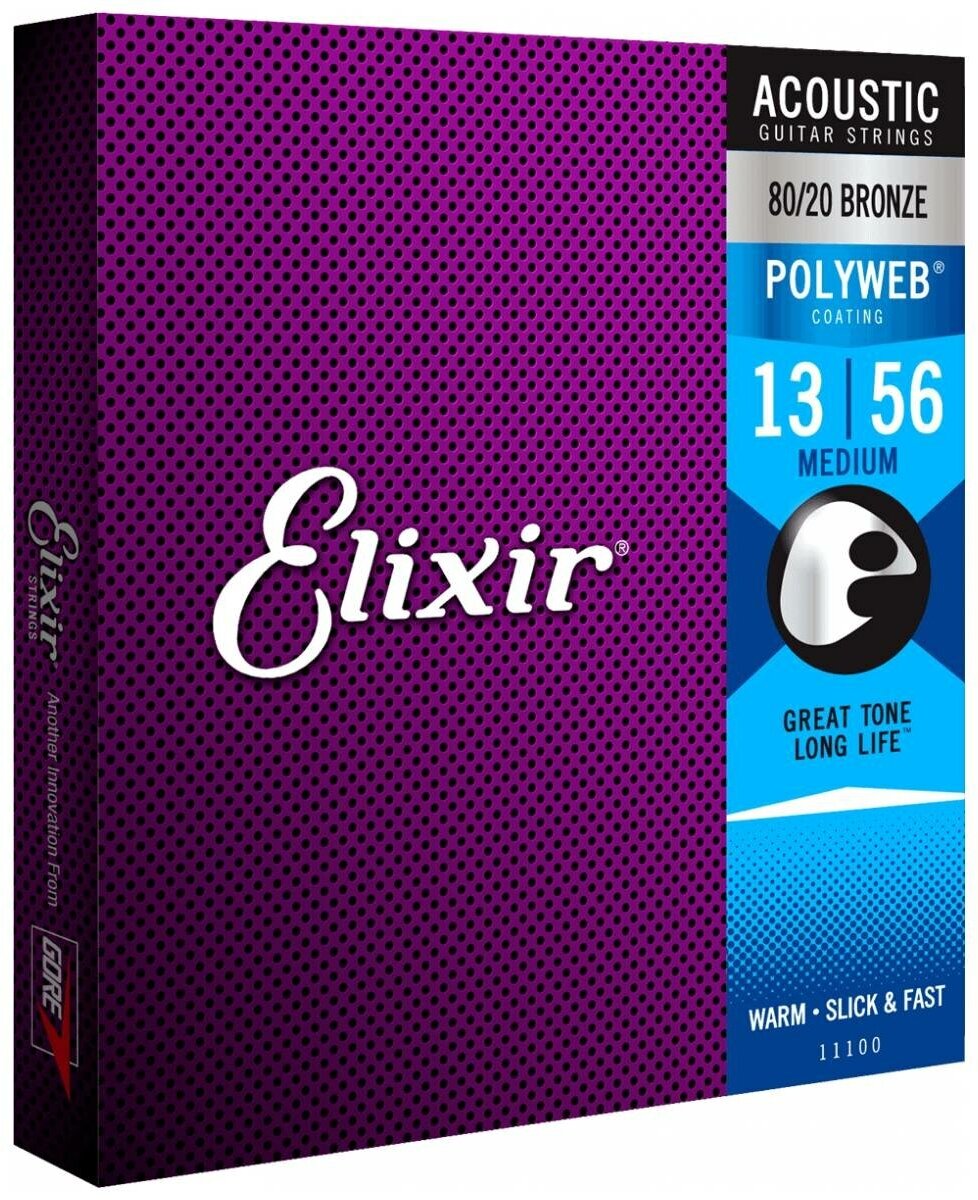 Струны для акустической гитары ELIXIR 11100 PW Medium 013-056