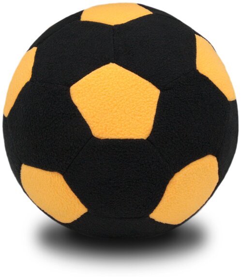 Мяч мягкий цвет черный, желтый 23 см.