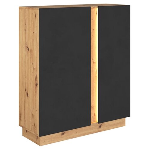 Комод НК Мебель Комод MODO КД-1 артизан / чёрный матовый 110х41х130 см