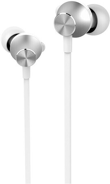 Наушники M32 Universal Earphone, HOCO, вакуумные с микрофоном, серебряные