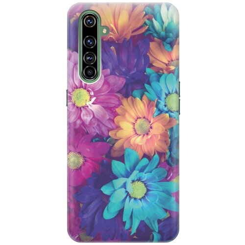 фото Cиликоновый чехол на realme x50 pro / рилми х50 про с принтом "много цветов" gosso