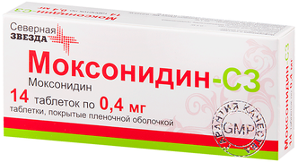 Моксонидин-СЗ таб. п/о плен., 0.4 мг, 14 шт.
