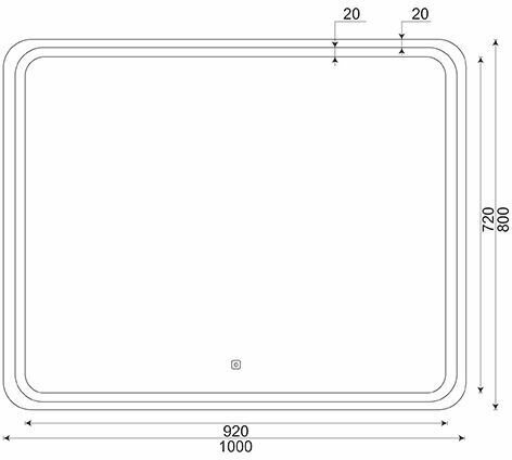 Зеркало для ванной комнаты с LED подсветкой Premier Black 100*80, прямоугольное с сенсорным управлением