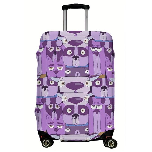 Чехол для чемодана "Funny dogs purple". Размер S.