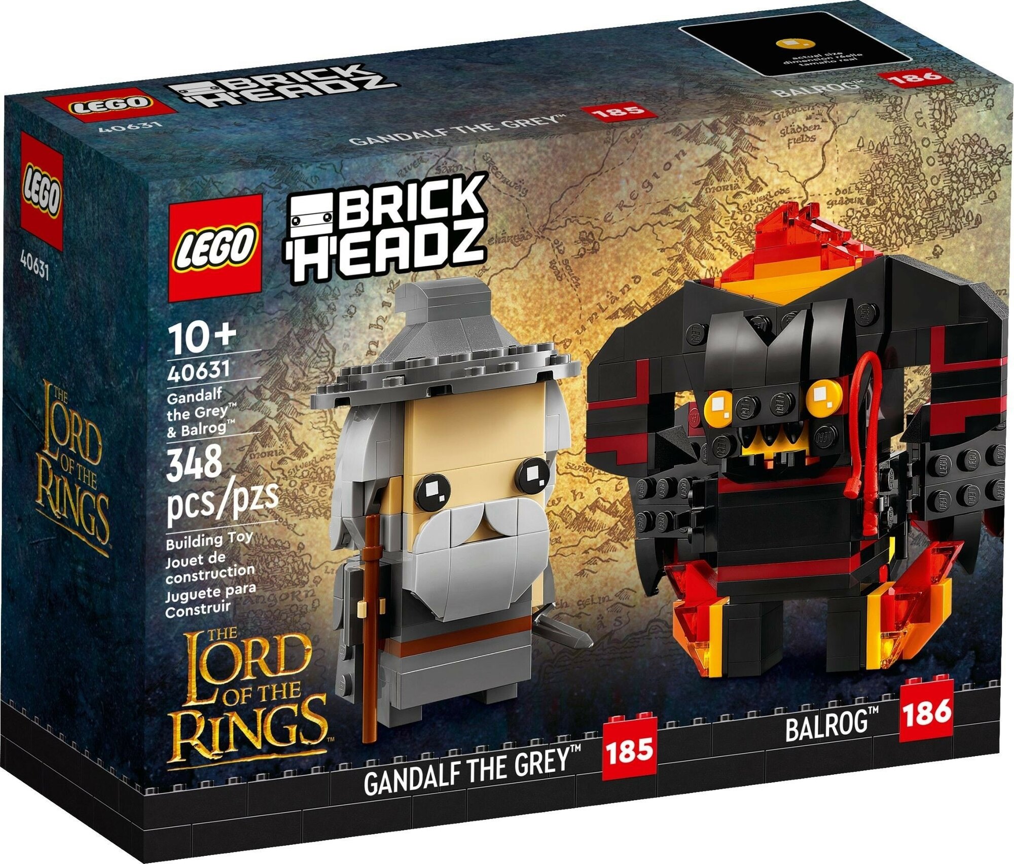 Конструктор LEGO BrickHeadz 40631 Гэндальф Серый и Балрог, 10+, 348 деталей