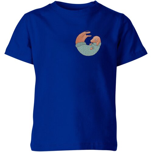 детская футболка девочка в пикачу свитере 164 синий Футболка Us Basic, размер 4, синий