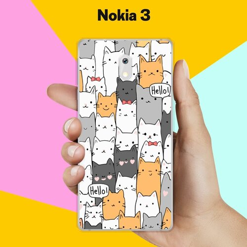 Силиконовый чехол на Nokia 3 Много котов / для Нокиа 3