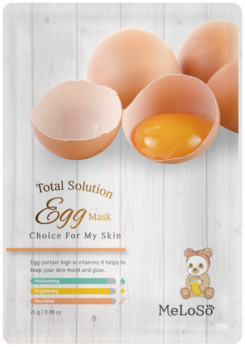 MeLoSo Total Solution Egg Mask тканевая маска с яичным альбумином, 25 г