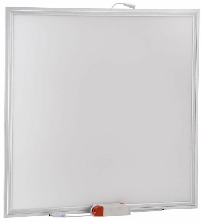 фото Светильник светодиодный ЛУО-4008-L 36Вт 6500К IP40 панель тонкая 595х595 серебро без драйвера Basic EKF LPS-4008-L-36-6500