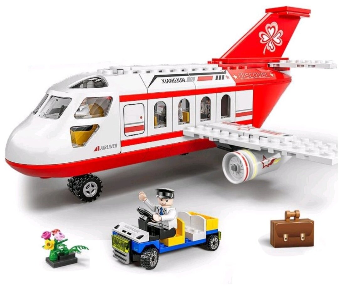 Конструктор/ My City/ Город/ Самолет красный/ 211 деталей/ XJ-855/ девочке/ мальчику