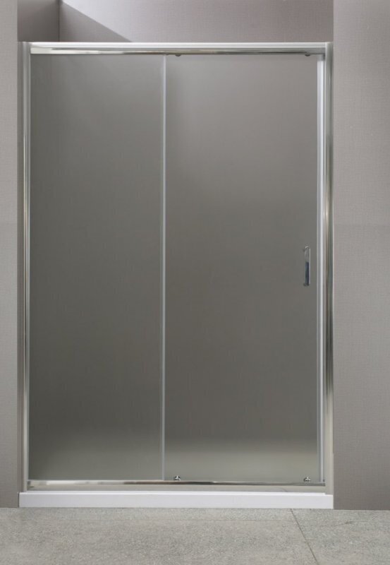BelBagno Душевая дверь в нишу BelBagno Uno-195, 130 х 195 см, профиль хром, стекло прозрачное/рифлёное