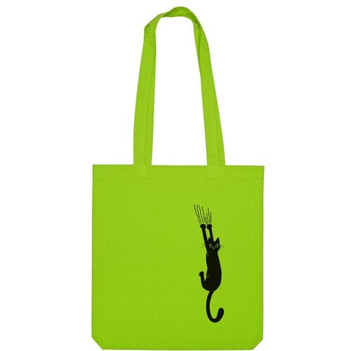 Сумка шоппер Us Basic, зеленый сумка царапающая кошка серый