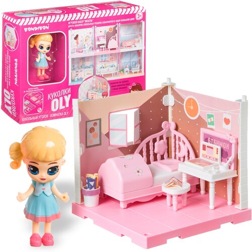 BONDIBON кукольный домик Куколки Oly Спальня ВВ4492, розовый