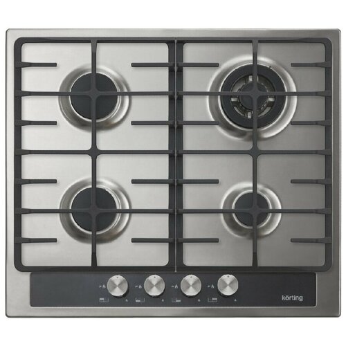 Встраиваемые газовые панели Korting Газ Crystal 60x51 см газовая независимая электроподжиг газ-контроль чугунные решетки в комплекте - подставка WOK и адаптер для кофейника нержавеющая стальстекло Crystal 2362900₽