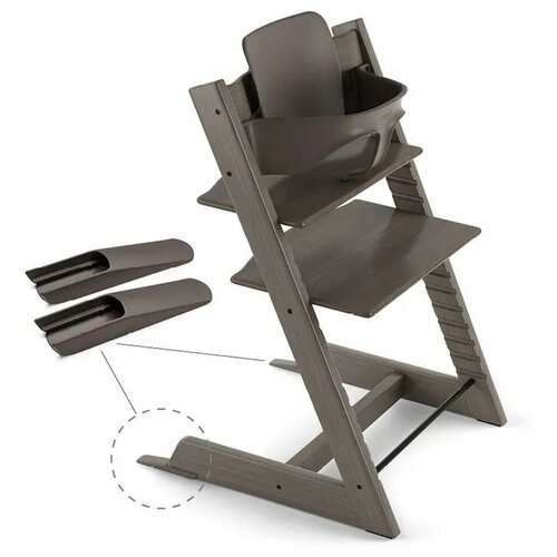 Комплект Растущий стульчик Stokke Tripp Trapp и сиденье для стульчика Baby Set Hazy Grey