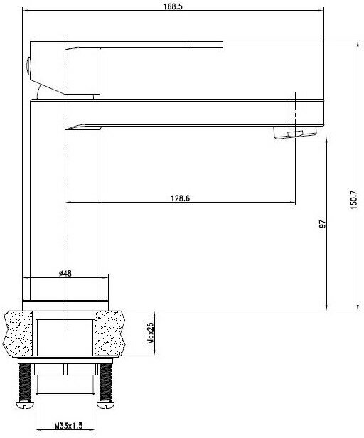 Смеситель для раковины Cersanit ELIO 63044