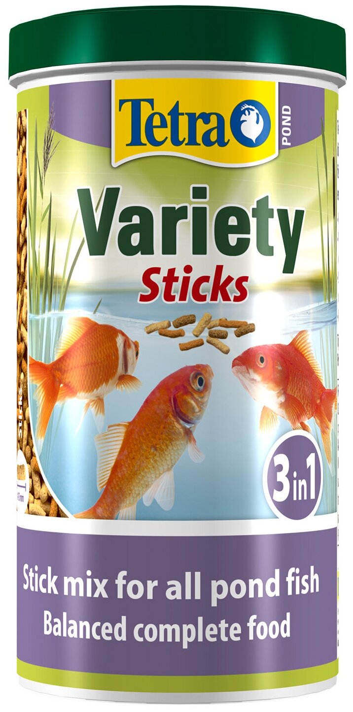 Корм для прудовых рыб Tetra Pond Variety Sticks 1 л, смесь из 3-х видов палочек (1 шт)