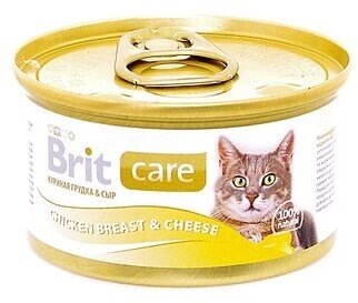 BRIT Care Chicken Breast&Cheese Консервы д/кошек Куриная грудка/сыр 80 г