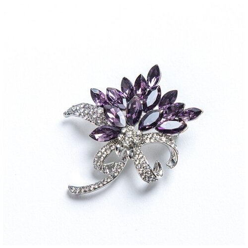 Брошь, кристалл, фиолетовый