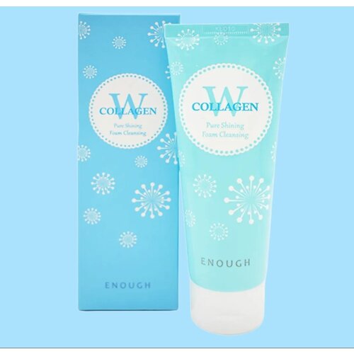 ENOUGH W Collagen Pure Shining Foam Cleansing — пенка для умывания с морским коллагеном.