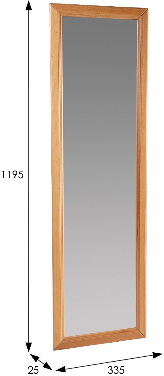 Зеркало настенное прямоугольное PASSO GIGLIO, рама бук, светло-коричневая