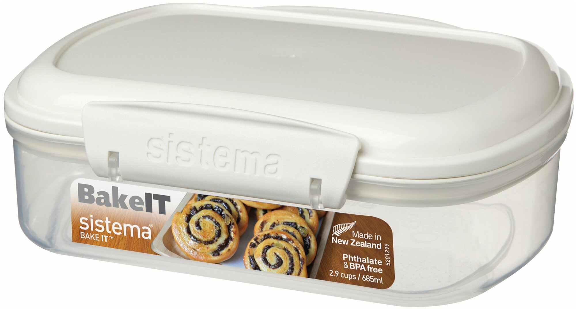 Sistema Контейнер прямоугольный Bake-it (685 мл), 17.6х13.2х6 см, белый 1220 Sistema