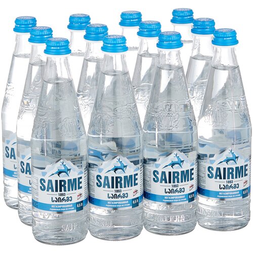 Вода родниковая питьевая Sairme Springs негазированная, стекло, 12 шт. по 0.5 л