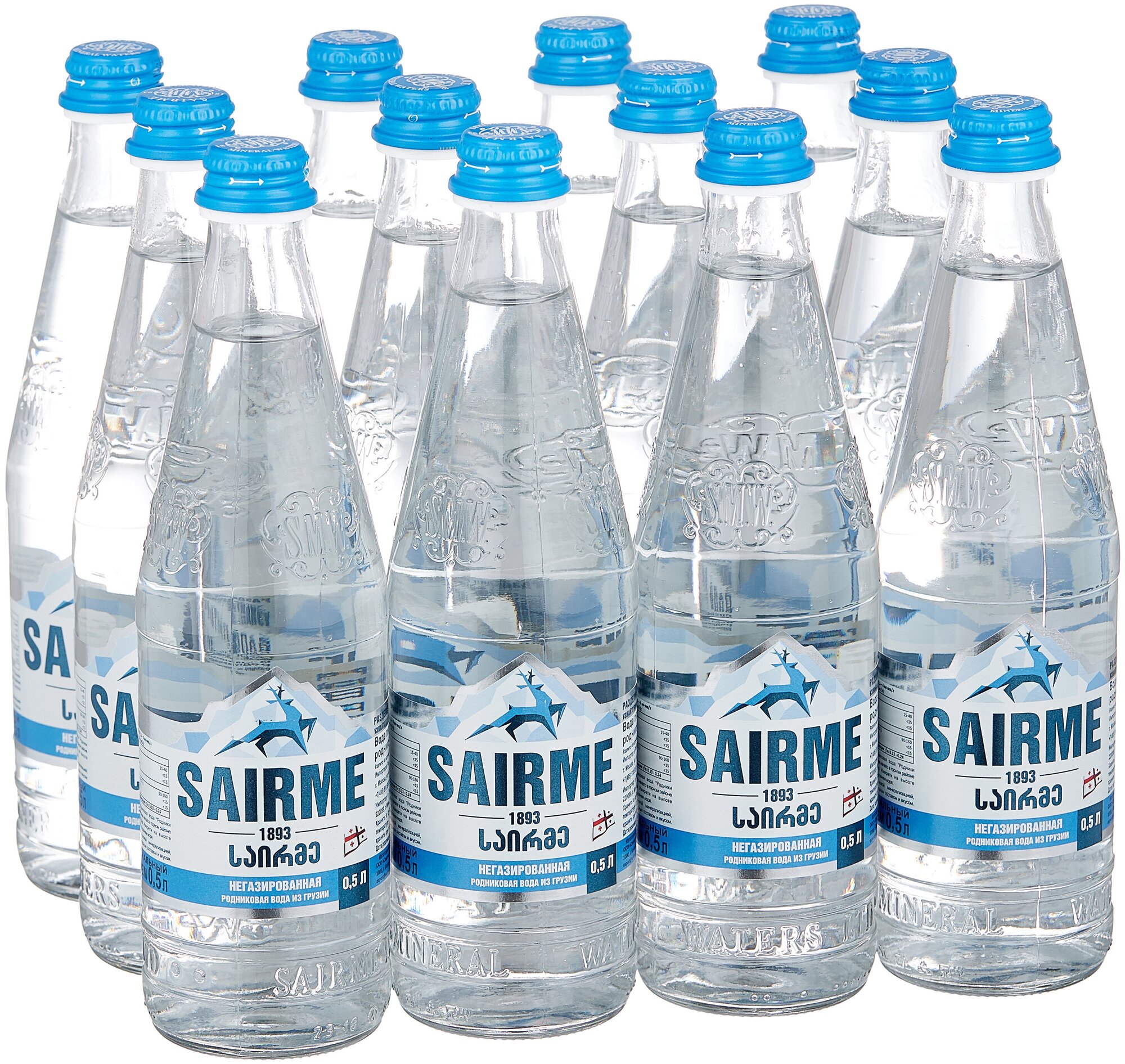 Вода родниковая питьевая Sairme Springs негазированная стекло