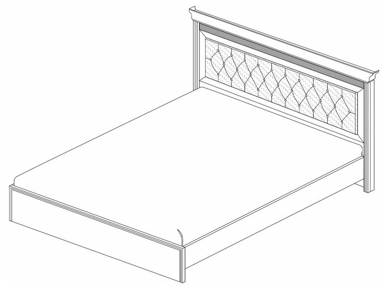 Кровать с основанием 140х200 с мягкой спинкой белая/серая Неаполь Кураж