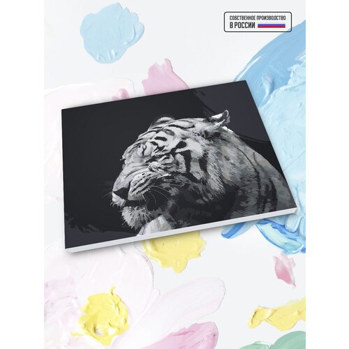фото Картина по номерам черно-белый тигр, 40 х 50 см на холстах