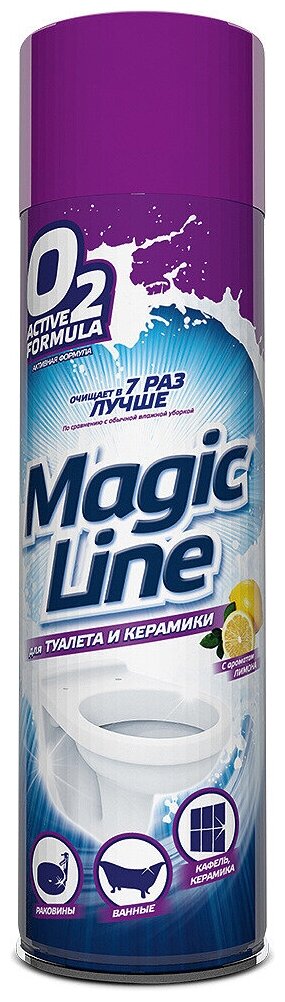 Magic Line пенный очиститель туалета и керамики активный