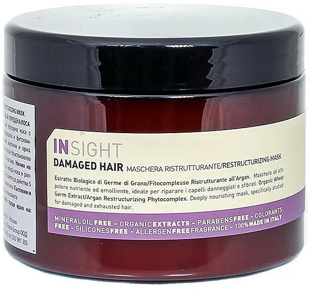 Маска для поврежденных волос Insight Damaged Hair Restructurizing Mask, 500 мл