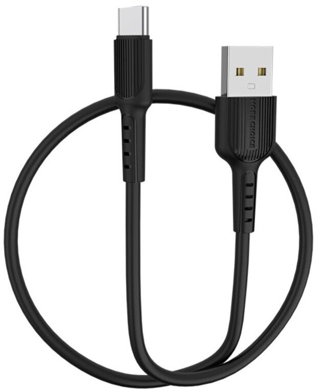 Дата-кабель USB 2.0A для Type-C More choice K26a TPE 1м Black