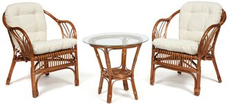 Террасный комплект " NEW BOGOTA " (2 кресла + стол) /с подушками/coco brown , Цвет-коричневый кокос